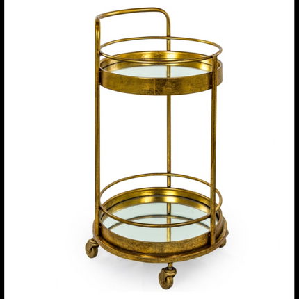 Gold Leaf Round Bar Trolley - Clearance