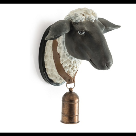 Large Sheep with Bell Wall Head (34.5 x 27 x 39cm)