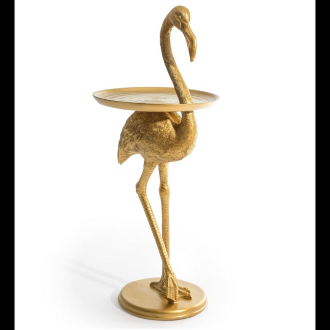 Antique Gold Flamingo Side Table