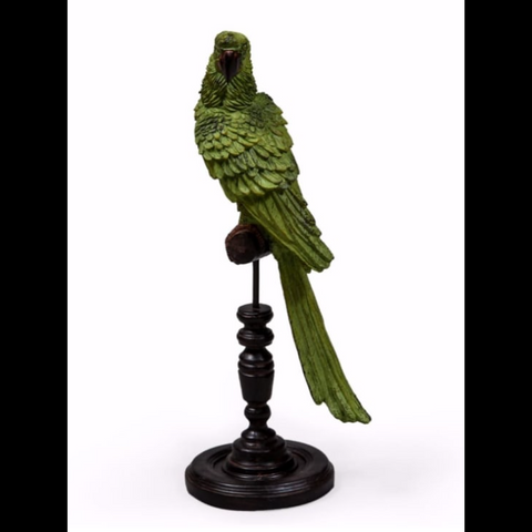 Parrot On Perch Figure Green