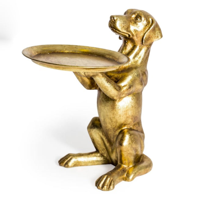 Antique Gold Labrador Holding Tray Ornament