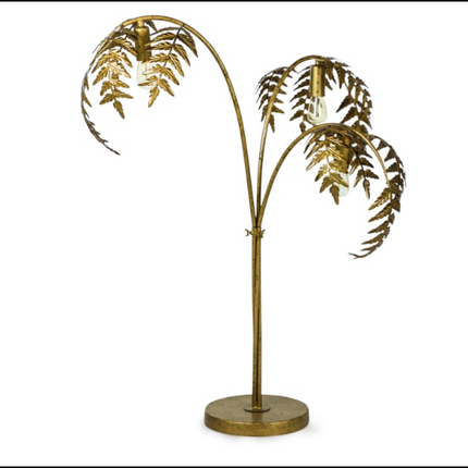 Antique Gold Palm Leaf Table Lamp