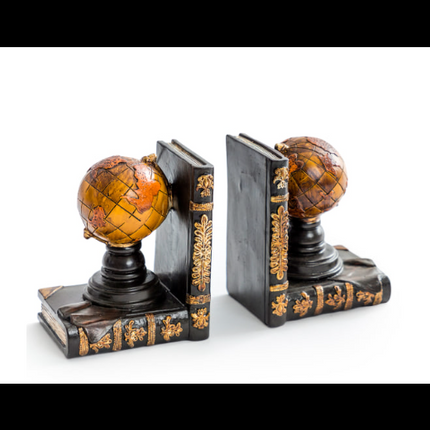 Antique Globe Pair of Bookends