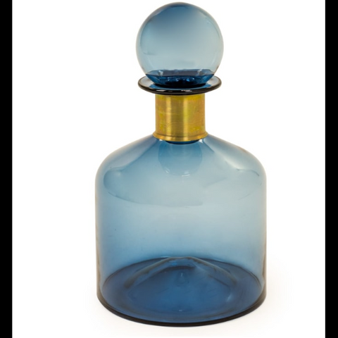 Large Navy Blue Glass Apothecary Bottle