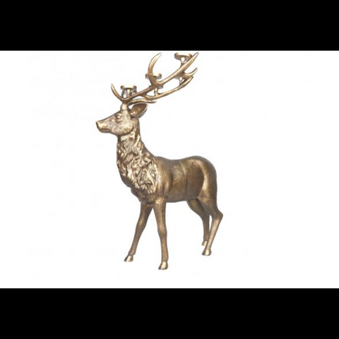 Antique Brass Candlelight Holder Deer