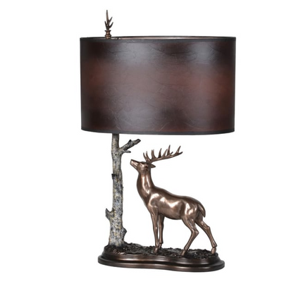 Stag & Tree Table Lamp with Shade