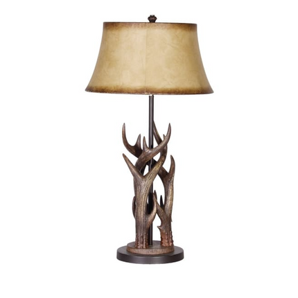 Triple Antler Table Lamp with Shade