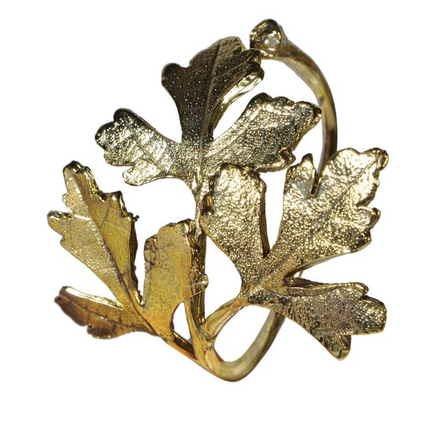 Set of 4 Gold Leaf Napkin Rings