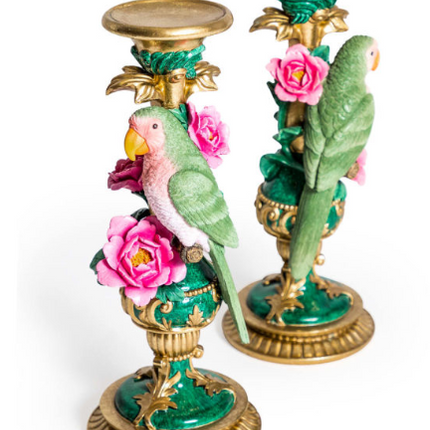 Pair of Ornate Parrot Candle Holders