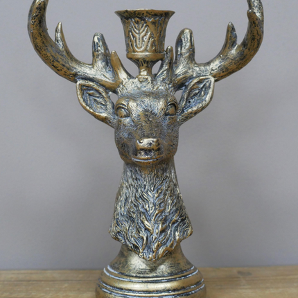 Gold Stag Candle Holder