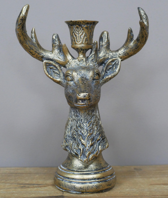 Gold Stag Candle Holder