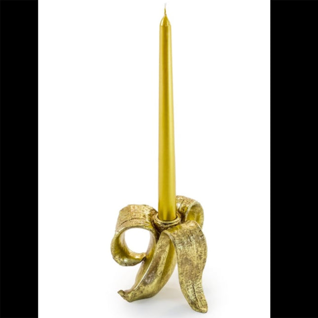 Peeled Antique Gold Banana Candle Holder - Clearance