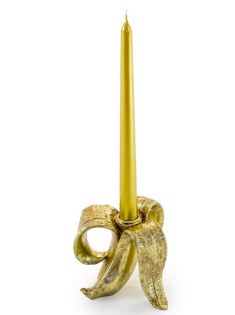 Peeled Antique Gold Banana Candle Holder - Clearance