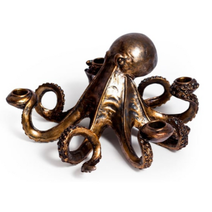 Antique Bronze Octopus Candle Stick