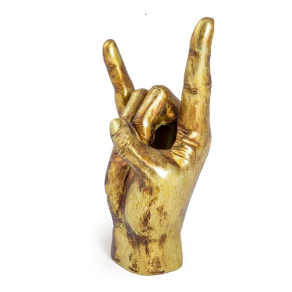 Antique Gold 'Rock On' Hand Ornament