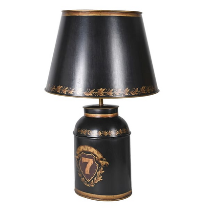 Black Metal Table Lamp with Shade