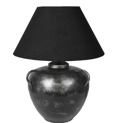 Black Amphora Table Lamp with Shade