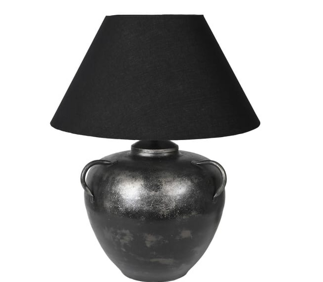 Black Amphora Table Lamp with Shade