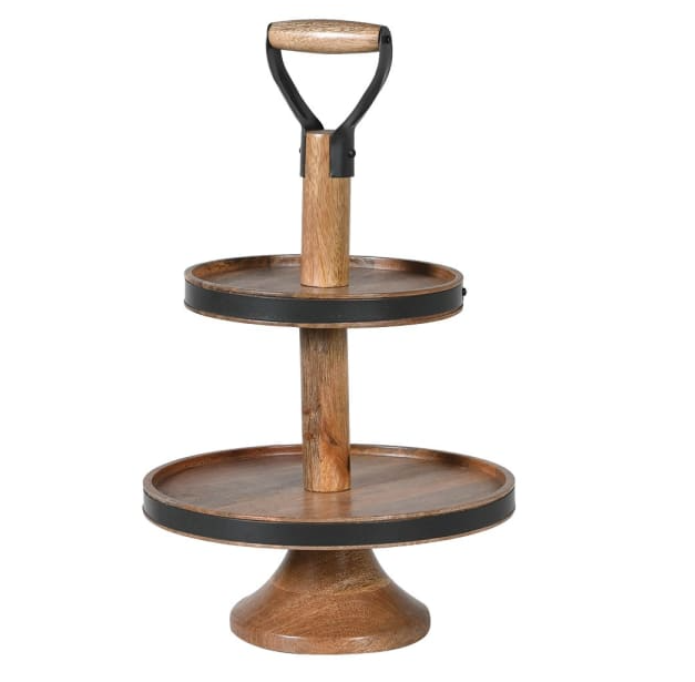 Wooden Cake Stand with Handle