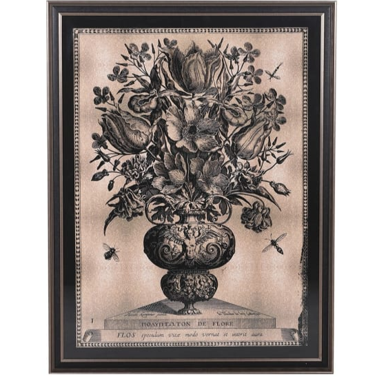 Framed Sepia Flower Print