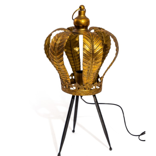 Gold Metal Crown Table Lamp