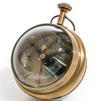 Antiqued Brass Table Clock