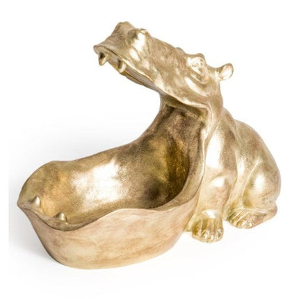 Antique Gold Hungry Hippo Storage Bowl