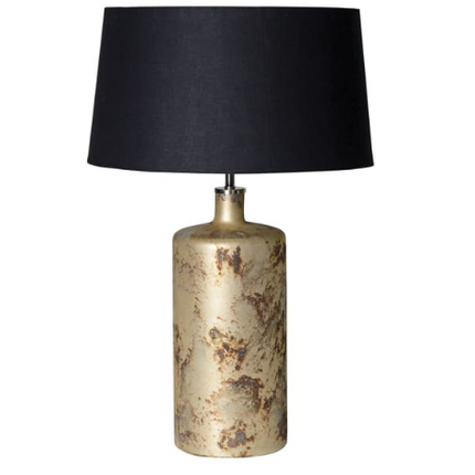 Gold Distressed Texture Glass Table Lamp with Linen Shade