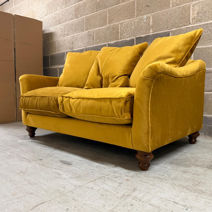 Bugsby 2 Seater Sofa in Plush Mustard Velvet - Ex Display