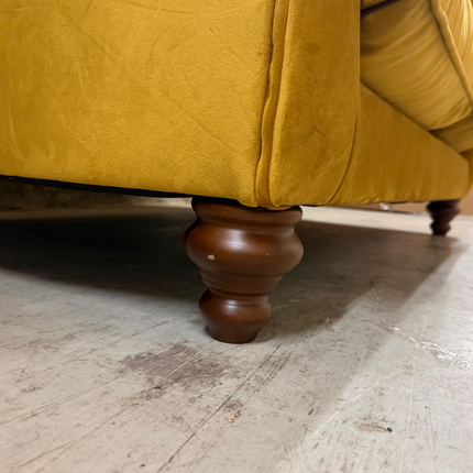 Bugsby 2 Seater Sofa in Plush Mustard Velvet - Ex Display