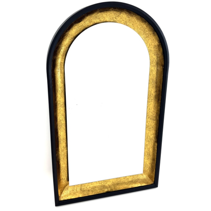 Limehouse Black & Antique Gold Arch Wall Mirror - Clearance