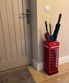 Vintage Street Phone Booth Umbrella Stand – Red Aluminium
