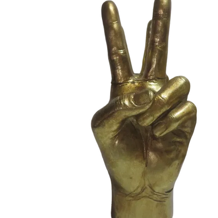 Gold 'Peace' Sign Hand Vase