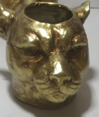 Gold Leopard Head Planter Vase