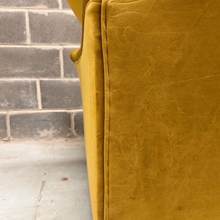 Bugsby 2 Seater Sofa in Plush Mustard Velvet - Ex Display