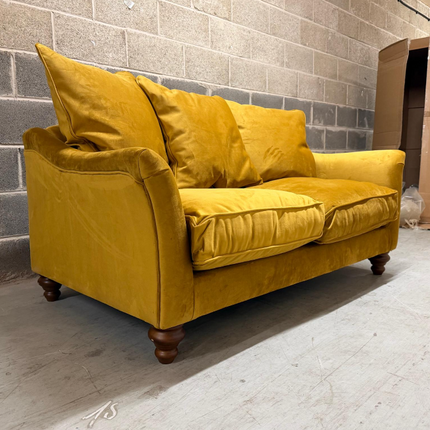Bugsby 2 Seater Sofa in Plush Mustard Velvet - Ex Display