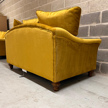 Bugsby 2 Seater Sofa in Plush Mustard Velvet - Ex Display
