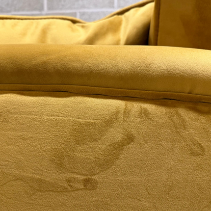 Bugsby 2 Seater Sofa in Plush Mustard Velvet - Ex Display
