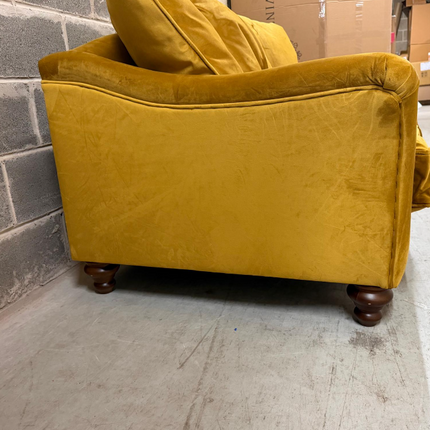 Bugsby 2 Seater Sofa in Plush Mustard Velvet - Ex Display