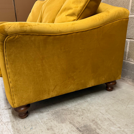 Bugsby 2 Seater Sofa in Plush Mustard Velvet - Ex Display
