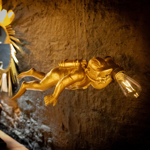 Gold Scuba Hanging Monkey Lamp