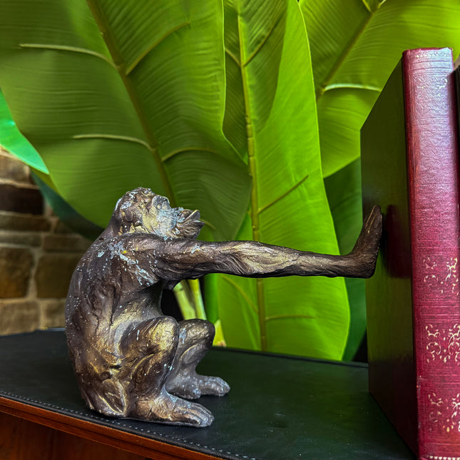 Sculptural Monkey Bookends Set of 2