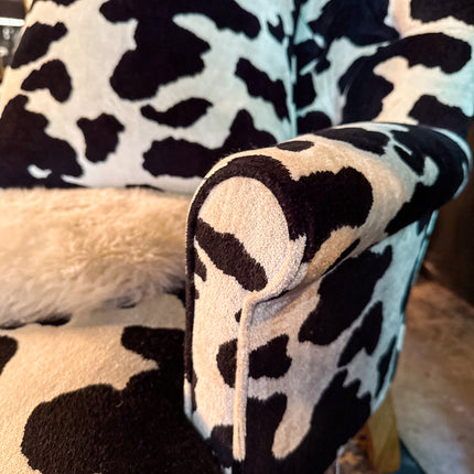 Selfridges Buttoned Wing Back Chair in Animal Velvet