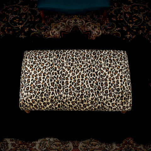 Selfridges Deluxe Footstool in Safari Leopard Velvet