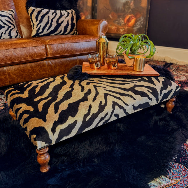 Selfridges Footstool in Zebra Cream