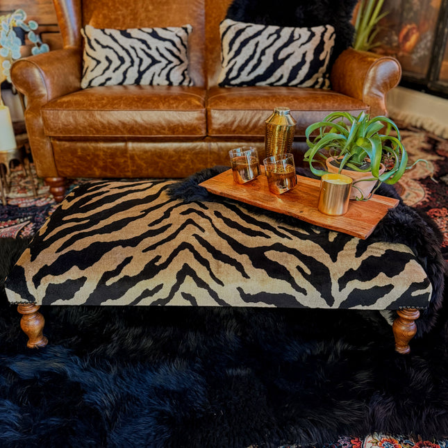 Selfridges Footstool in Zebra Cream