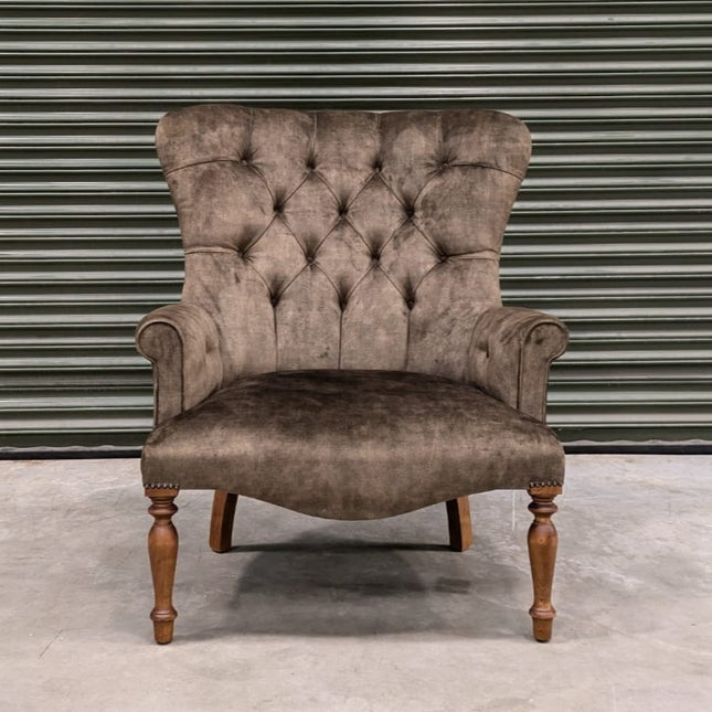 Selfridges Wing Chair in Olive Green- Clearance