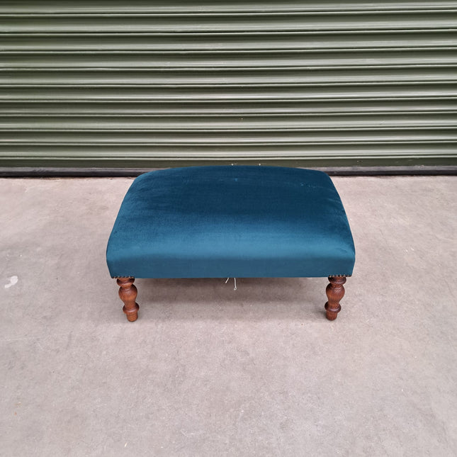 Selfridges Small Footstool in Teal Velvet- Clearance