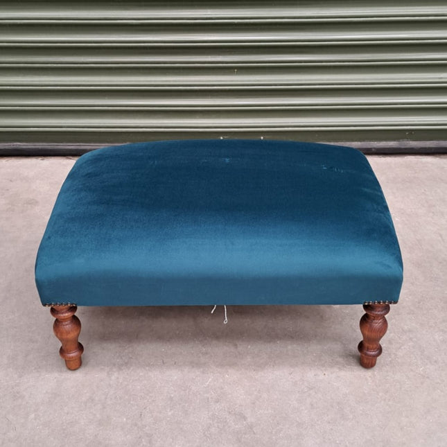 Selfridges Small Footstool in Teal Velvet- Clearance