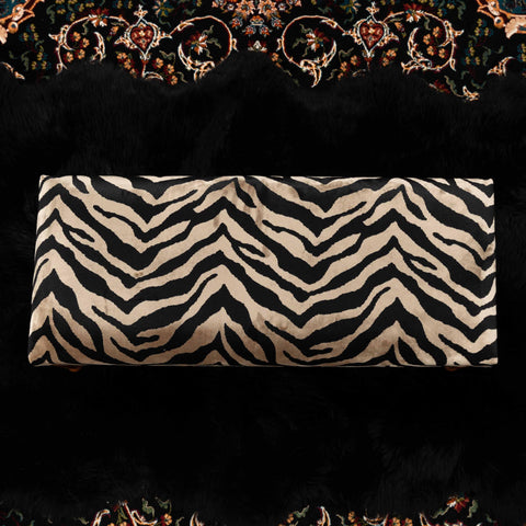 Selfridges Small Bench Seat in Zebra Cream Velvet